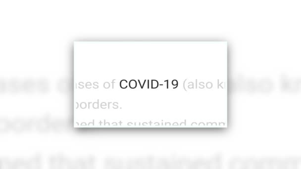 Covid Coronavirus Mot Surbrillance Dans Texte Différent Concept Pour Les — Video