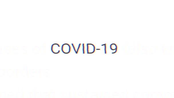 Covid Coronavirus Markerat Ord Den Olika Texten Begreppet För Nyheter — Stockvideo