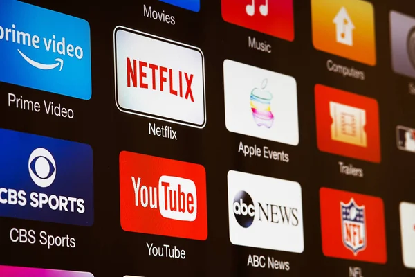 Miami Usa March 2020 Smart Icons Video Streaming Services Apps — Stock Photo, Image