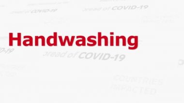 COVID-19, Coronavirüs. Farklı metin arkaplanındaki kırmızı ifadeler vurgulandı. Haber ya da medikal medya kavramı. Tehlikeli virüs 2019-CONV tüm dünyaya yayılıyor. Hafif arkaplan harfleri. KONV
