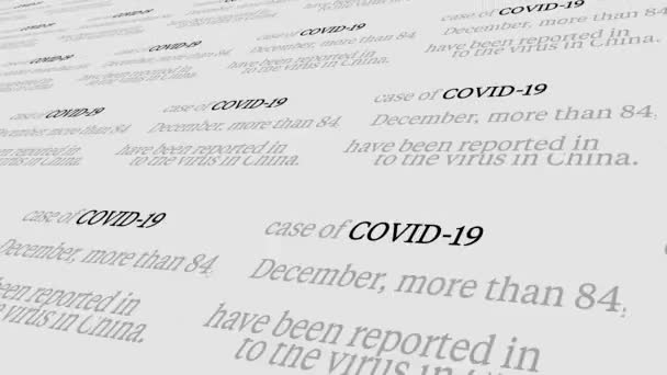 Covid 19コロナウイルス 別のテキストで単語を強調表示します ニュースや医療メディアの概念 危険なウイルス2019 Convは地球上に広がっています 背景の文字を コヴィド — ストック動画