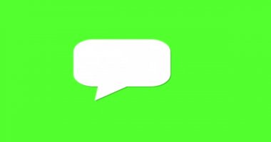 Çevrimiçi konuşma, mesajlaşma veya interlocutor ile diyalog için boş konuşma veya krom tuşlu sohbet balonu (yeşil ekran). Konuşma konsepti olarak sosyal medya veya haber medyası için yararlı olabilir. Gir çık..