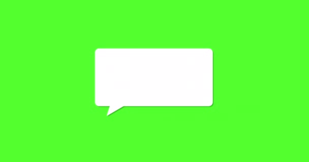 Blank Speech Chat Bubble Chroma Key Green Screen Online Talking — Stock Video