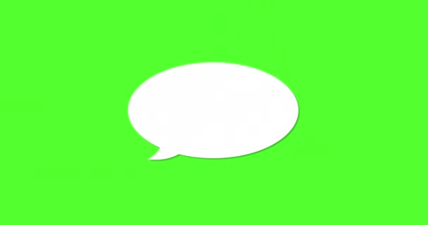 Discurso Branco Bolha Chat Com Tecla Chroma Tela Verde Para — Vídeo de Stock
