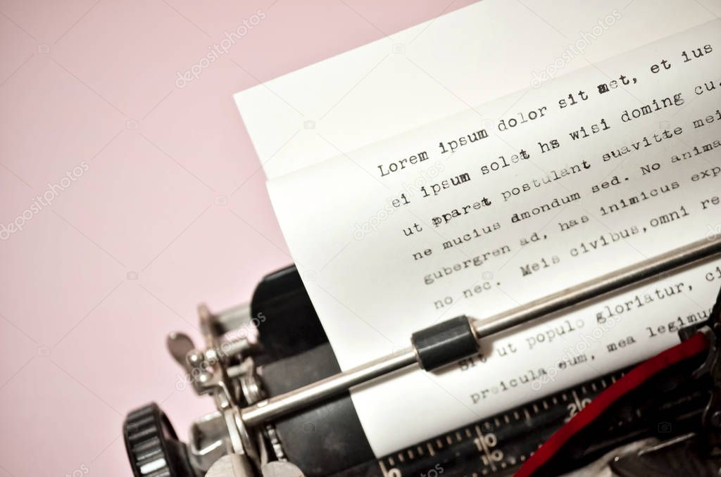 Sheet of Paper on Typewriter with Lorem Ipsum