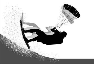 Kitesurfer eylem siluet