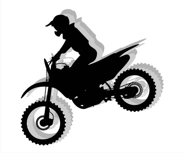 Motocross siluet çizimi — Stok Vektör