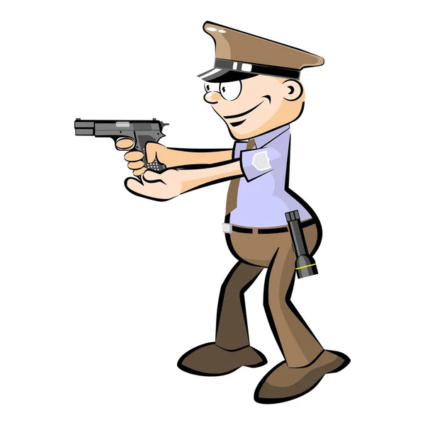 Security Guard gewapend geïsoleerd — Stockvector