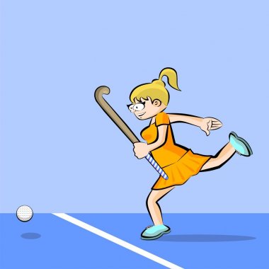 Kadın hokey oyuncusu çim - Holland üzerinde