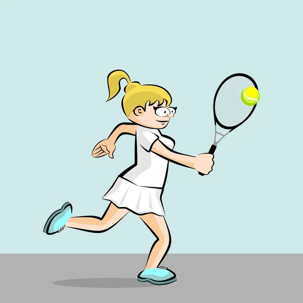 Jugadora de tenis femenina — Vector de stock