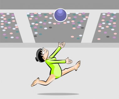 Kadın Ritmik Jimnastik topu ile