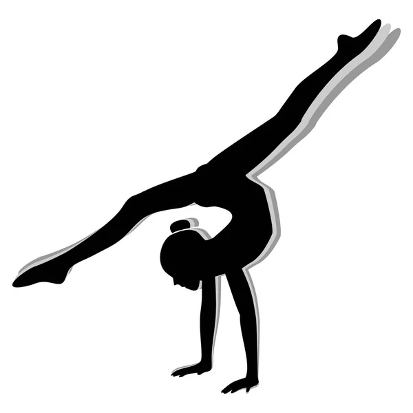 Κορίτσι silhouette ρυθμικής γυμναστικής απομονωμένες — Διανυσματικό Αρχείο