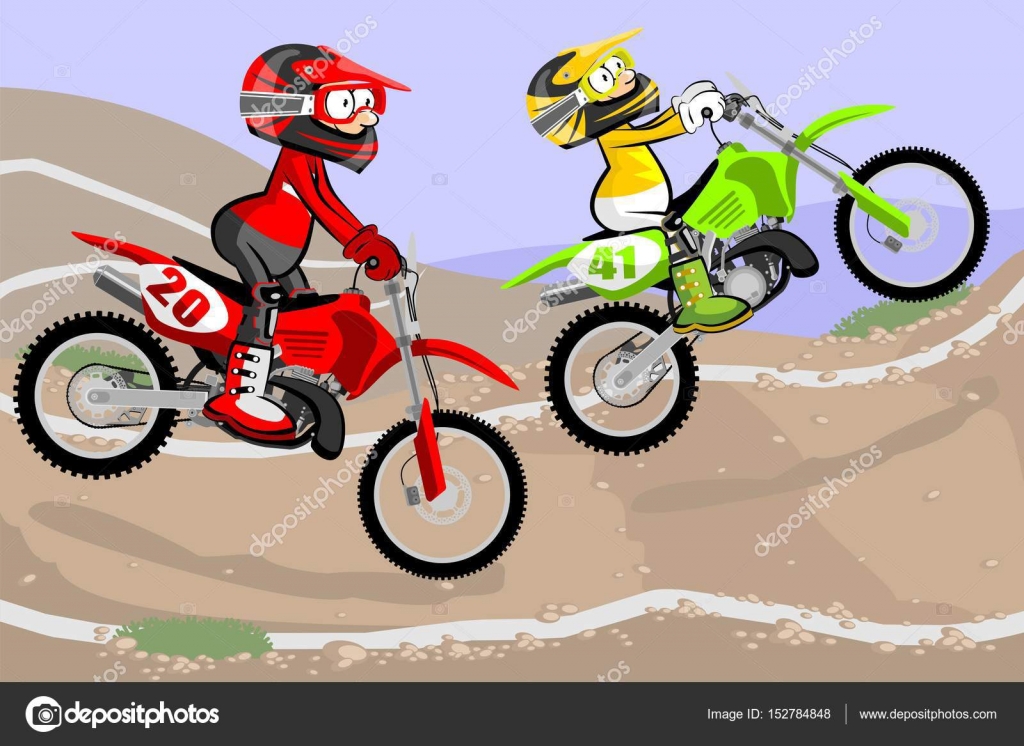 Motocross Racer Na Pista De Poeira. Estilo Dos Desenhos Animados.  Ilustração Vetorial Conceitual Sobre Motocross Sport.Motocross Racer Na  Pista De Poeira. Estilo Dos Desenhos Animados Royalty Free SVG, Cliparts,  Vetores, e Ilustrações