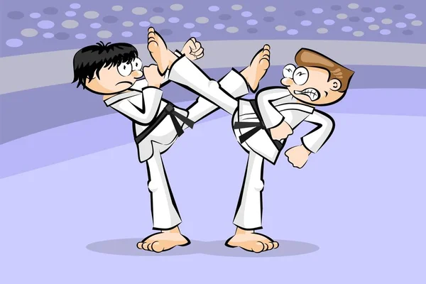 Two karate fighters