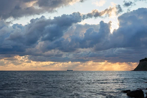 Pôr Sol Verão Sobre Mar Negro — Fotografia de Stock