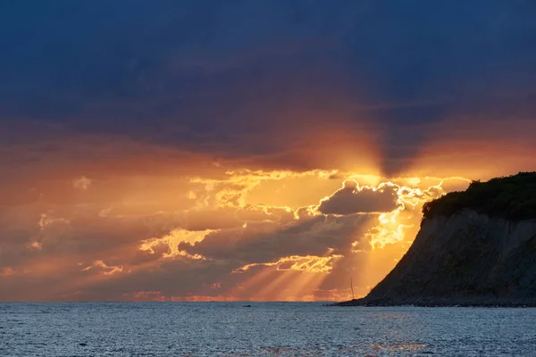 Coucher Soleil Été Sur Mer Noire Photos De Stock Libres De Droits