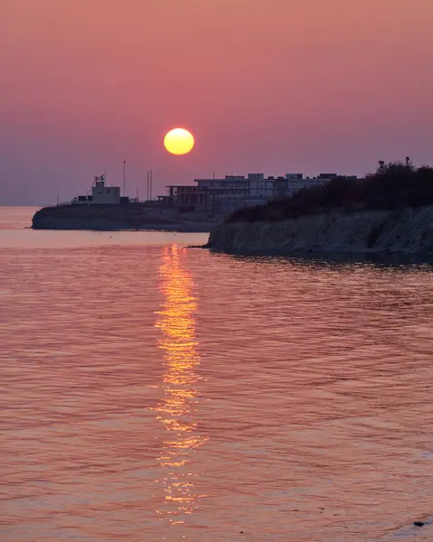 Höst Solnedgång Över Havet — Stockfoto