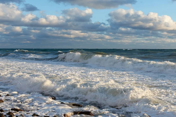 Буря Море Облака Голубом Небе — стоковое фото