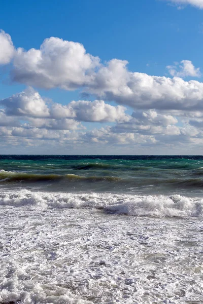 Буря Море Облака Голубом Небе — стоковое фото
