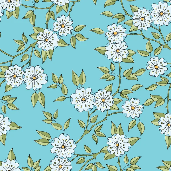 Motif sans couture avec ornement floral — Image vectorielle