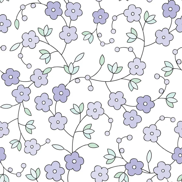 Patrón sin costuras con adorno floral — Archivo Imágenes Vectoriales