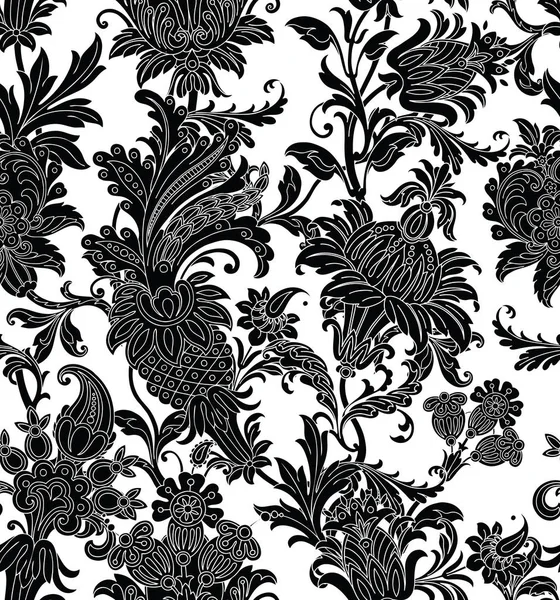 Motif sans couture avec ornement floral — Image vectorielle