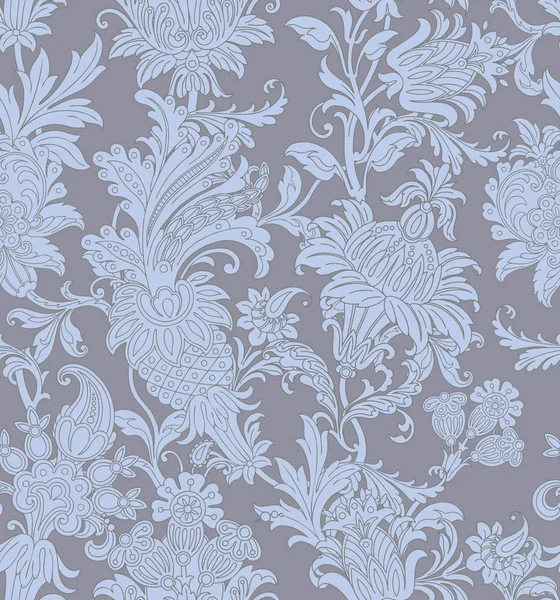 Motif Sans Couture Avec Ornement Floral — Image vectorielle