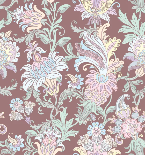 Motif sans couture avec ornement floral — Image vectorielle