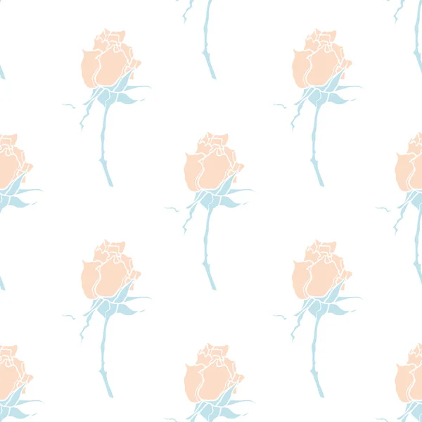 无缝模式与鲜花玫瑰 — 图库矢量图片