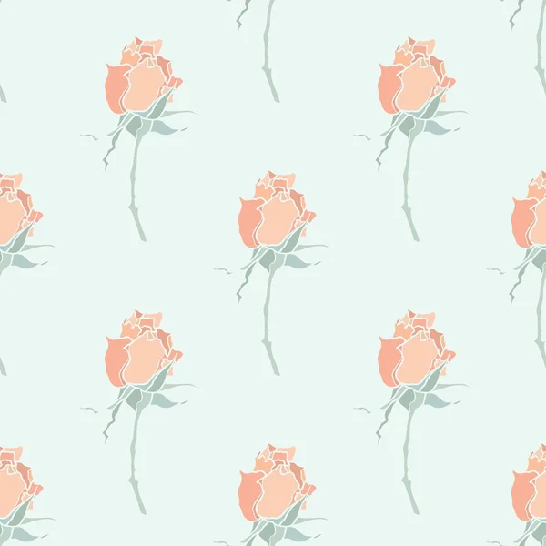 Patrón sin costuras con flores rosas — Vector de stock