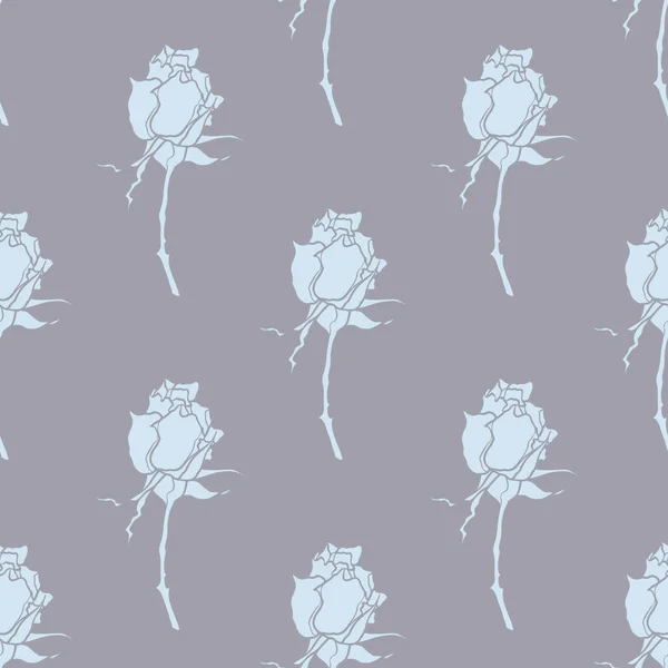 无缝模式与鲜花玫瑰 — 图库矢量图片