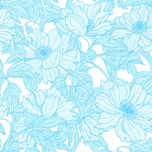 Poppy, Peonies veya gül çiçek ile Seamless Modeli 