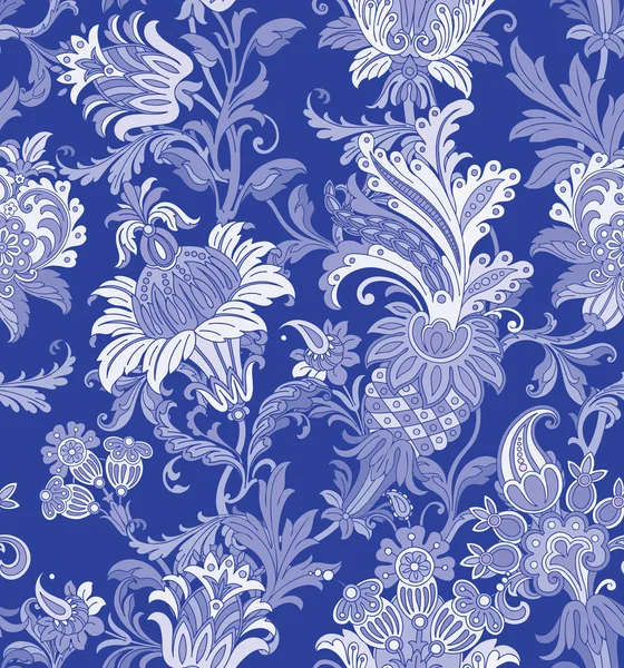 Motif Sans Couture Avec Ornement Floral — Image vectorielle