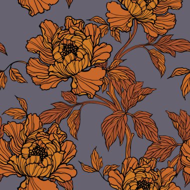 Elegance peonies veya gül çiçek ile Seamless Modeli