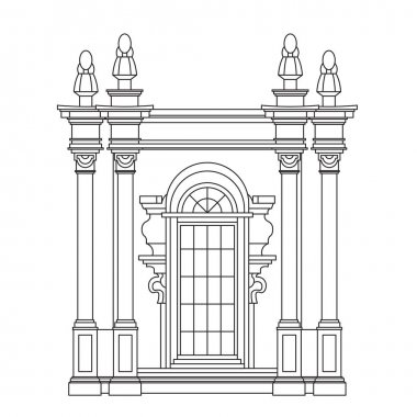 Mimari Barok tarzında inşa. Kemer vektör.