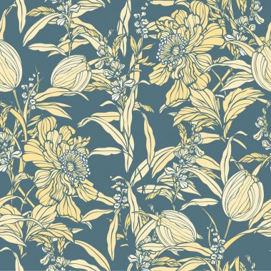 Çiçek haşhaş ve Lale ile Seamless Modeli