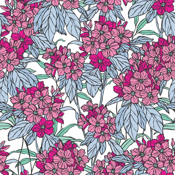 Floral seamless pattern. Flower background. Flourish ornamental summer wallpaper with flowers hydrangea.