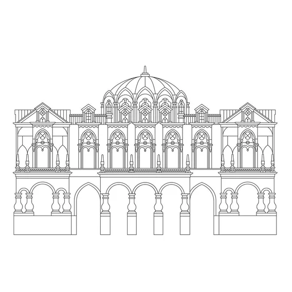 Architectural Building Baroque Style Arch Vector — Stock Vector