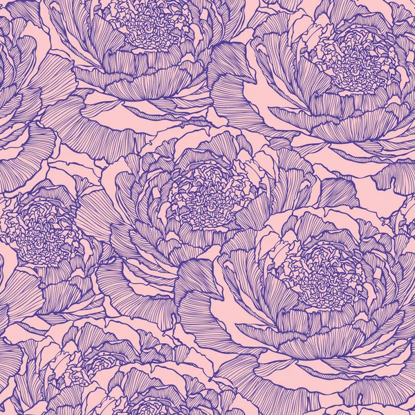 Patrón Sin Costuras Con Flores Rosas — Archivo Imágenes Vectoriales