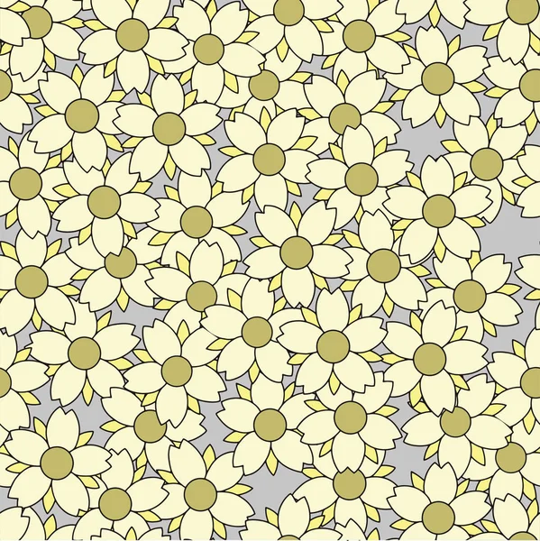 Motif Floral Sans Couture Illustration Fleurs — Image vectorielle