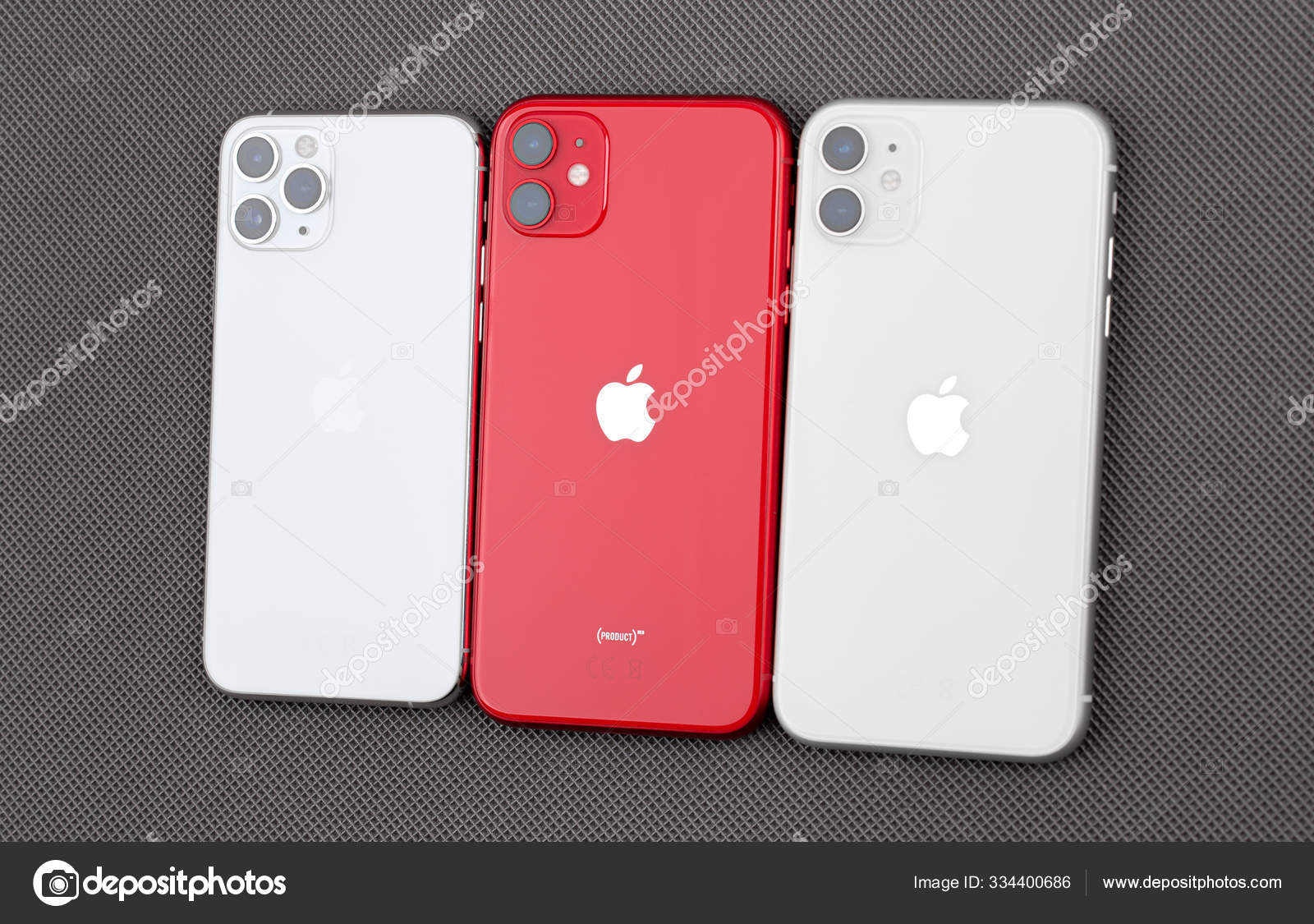 Apple Iphone 11 Product Red Apple Iphone 11 White And Apple Iphone 11 Pro Silver Color On A Gray Surface Stock Editorial Photo C Seremin