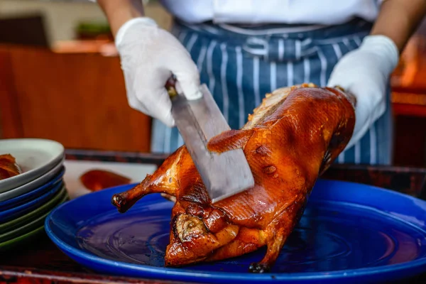 Çin Pekin ördeği hizmet doğrama Şef