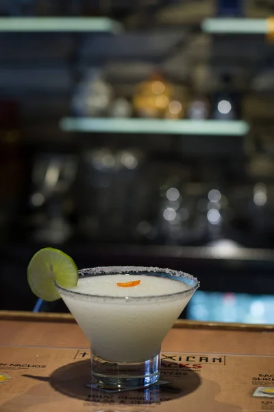 Tequila martini with pepper and tequila cocktail on a bar counter — Stock Photo, Image