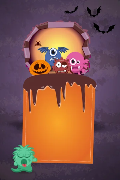 Halloween sfondo con mostri — Foto Stock