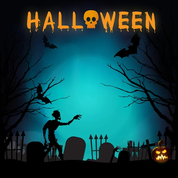 Gruseliger Friedhof - Halloween-Hintergrund — Stockfoto