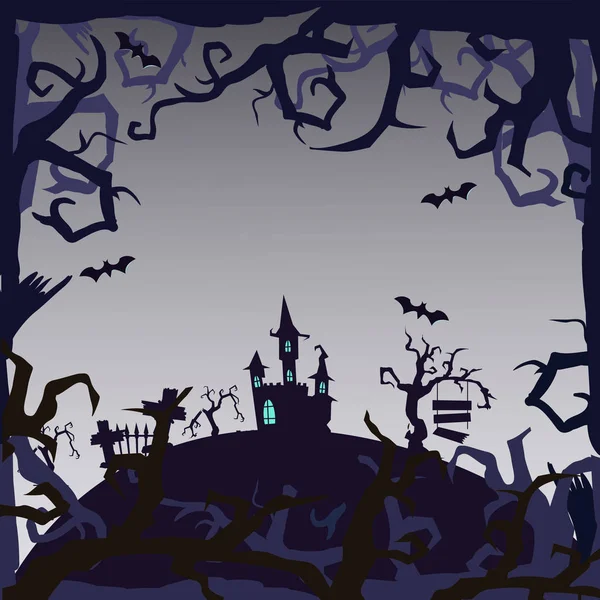 Castillo fantasma - Fondo de Halloween Imagen de stock
