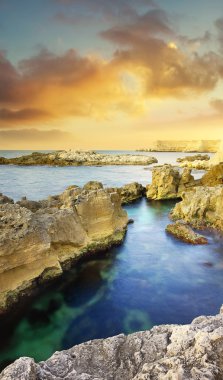 gün batımı sırasında deniz manzarası