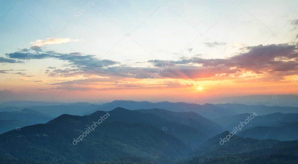 Mountains landscape during sunset