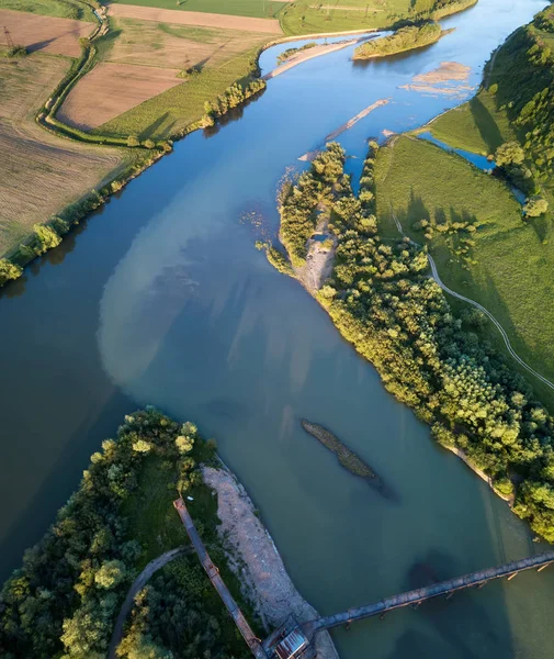 Uitzicht op de rivier vanuit lucht — Stockfoto
