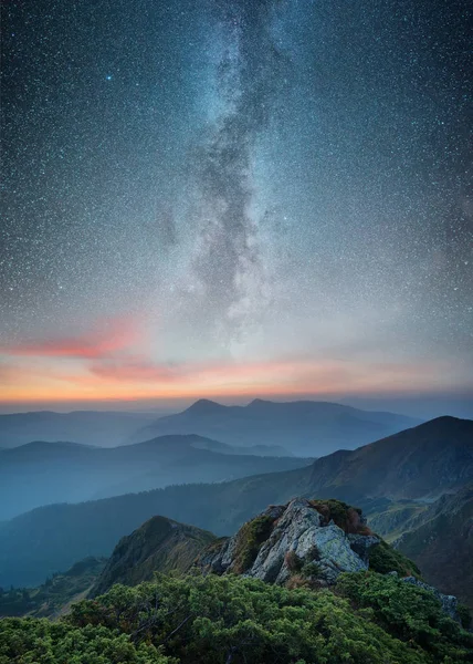 Montagne Durante Tramonto Bellissimo Paesaggio Naturale Estate Tim — Foto Stock